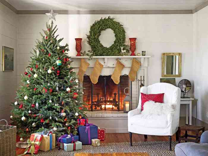 Living room christmas decoration