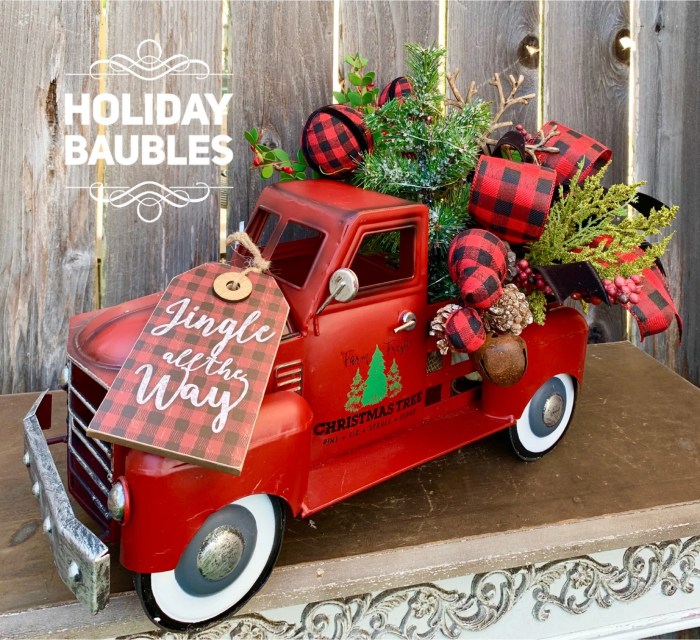 Red truck christmas decoration